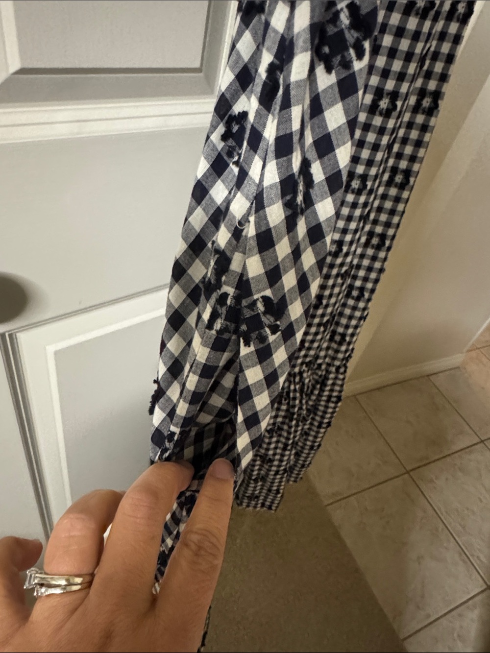 Madewell Black & White Gingham Maxi Dress with Ruffle Straps - Picture 6 of 10